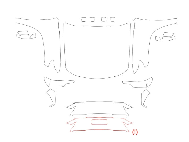 Formatki PPF do karoserii Chevrolet Colorado (2023) Trail Boss – zestaw