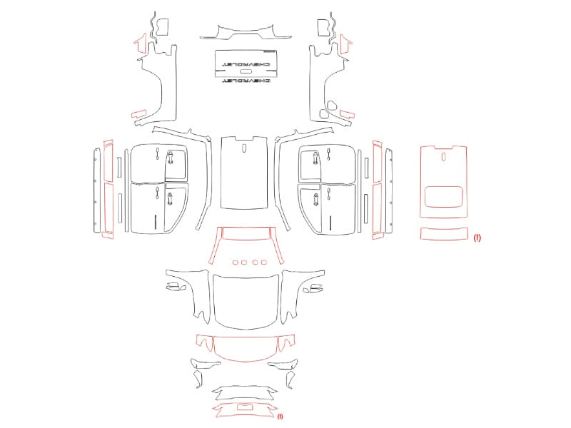 Formatki PPF do karoserii Chevrolet Colorado (2023) Trail Boss – zestaw