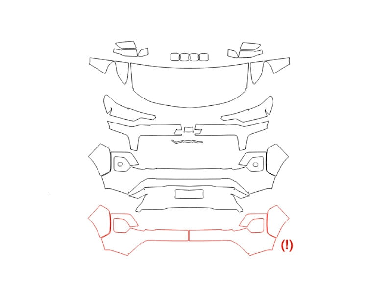Formatki PPF do karoserii Chevrolet Colorado (2023) Z71 Сrew Сab – zestaw