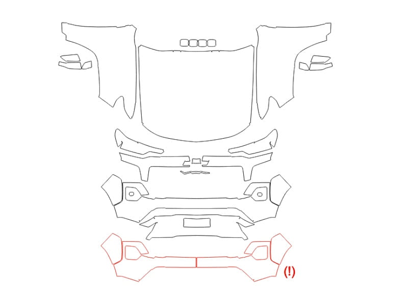 Formatki PPF do karoserii Chevrolet Colorado (2023) Z71 Сrew Сab – zestaw