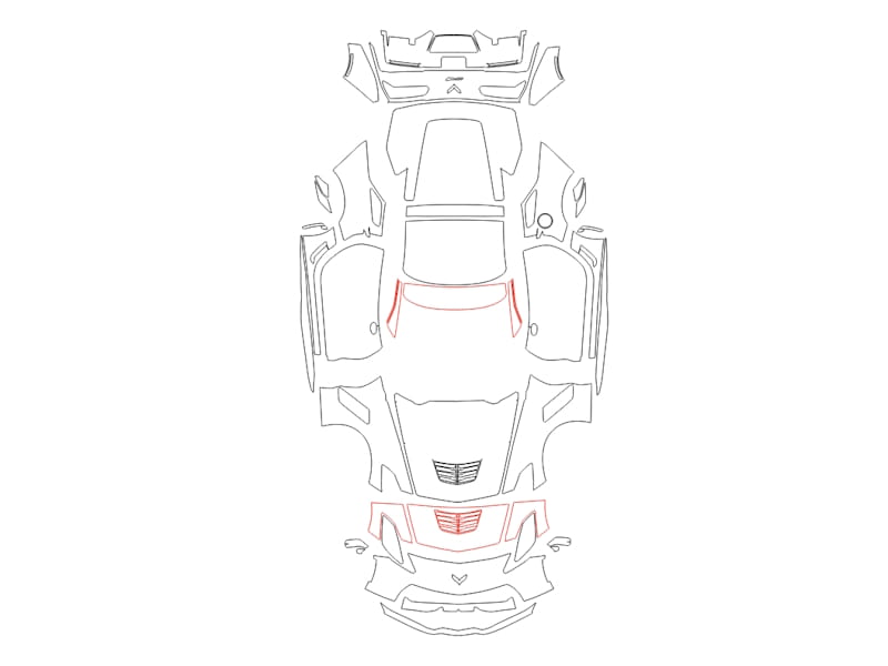 Formatki PPF do karoserii Chevrolet Corvette (2016) Z06 – zestaw