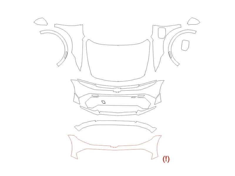 Formatki PPF do karoserii Chevrolet Equinox (2024) EV RS – zestaw