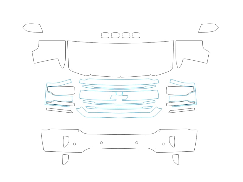 Formatki PPF do karoserii Chevrolet Silverado (2017) 1500 HD – zestaw