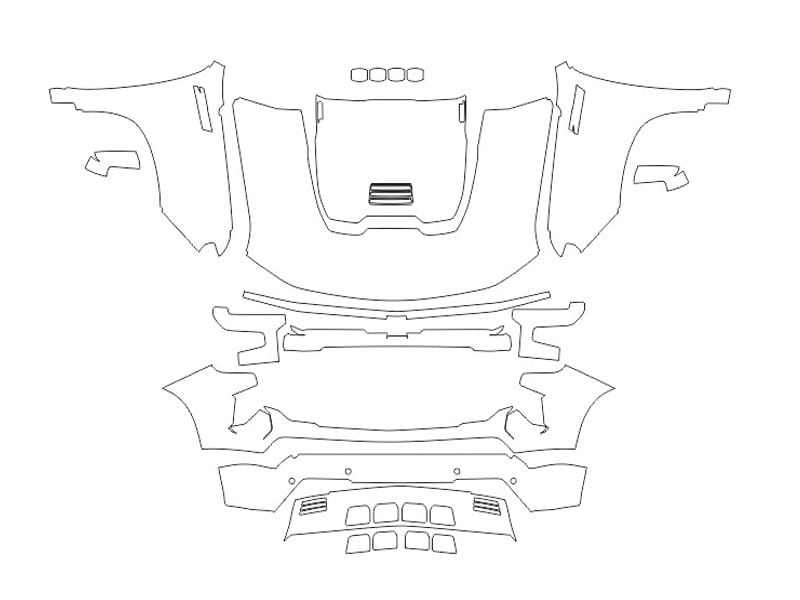 Formatki PPF do karoserii Chevrolet Silverado (2022) Z71 TrailBoss – zestaw