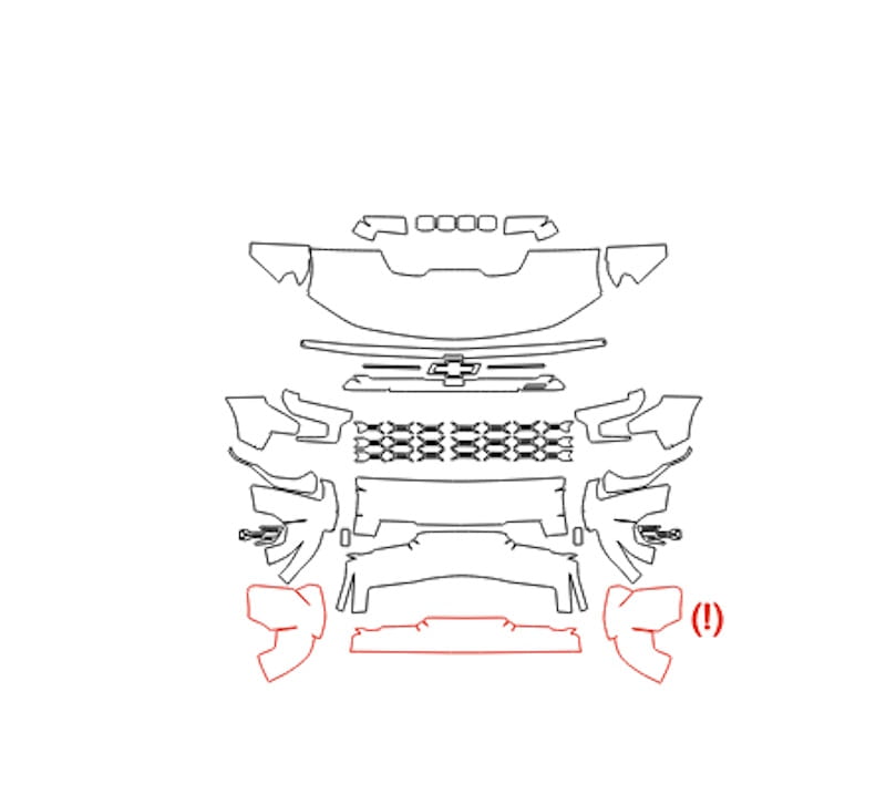 Formatki PPF do karoserii Chevrolet Silverado (2022) ZR2 – zestaw