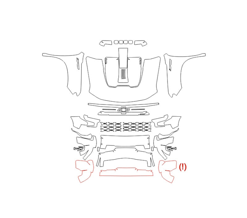 Formatki PPF do karoserii Chevrolet Silverado (2022) ZR2 – zestaw