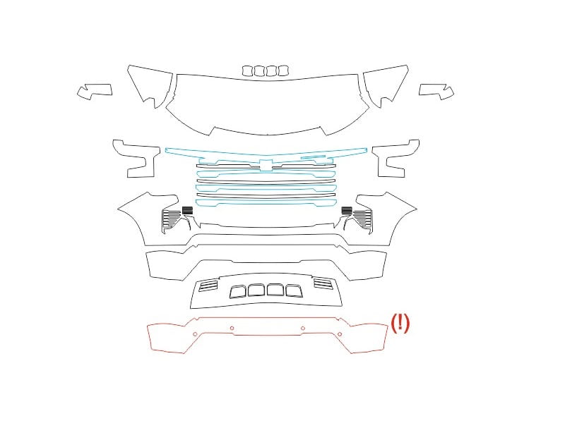 Formatki PPF do karoserii Chevrolet Silverado (2023) 1500 Hight Country – zestaw