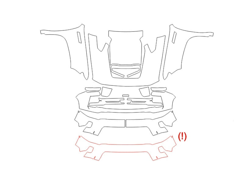 Formatki PPF do karoserii Chevrolet Silverado (2024) 2500 HD Custom – zestaw