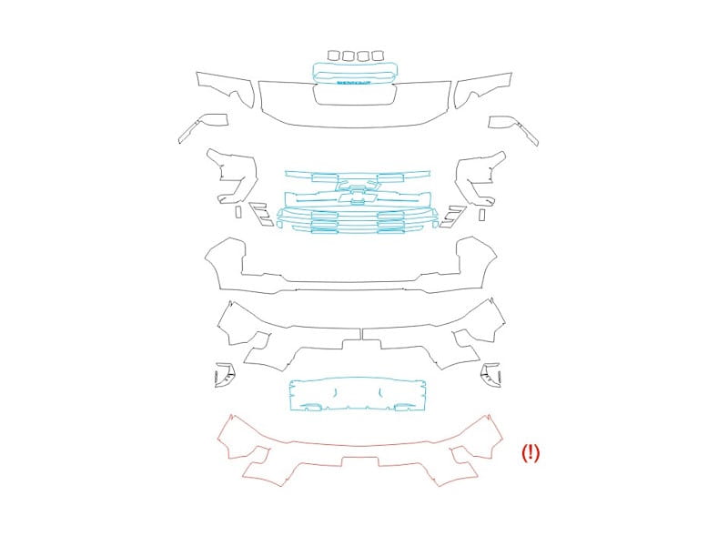 Formatki PPF do karoserii Chevrolet Silverado (2024) 2500HD LTZ – zestaw