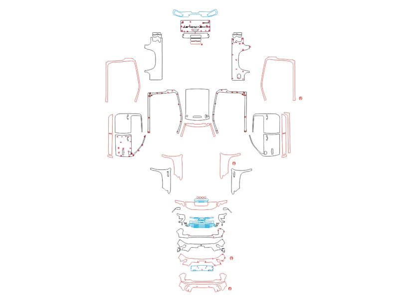 Formatki PPF do karoserii Chevrolet Silverado (2024) 2500HD LTZ – zestaw