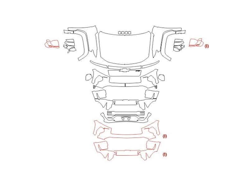 Formatki PPF do karoserii Chevrolet Silverado (2024) RST EV – zestaw