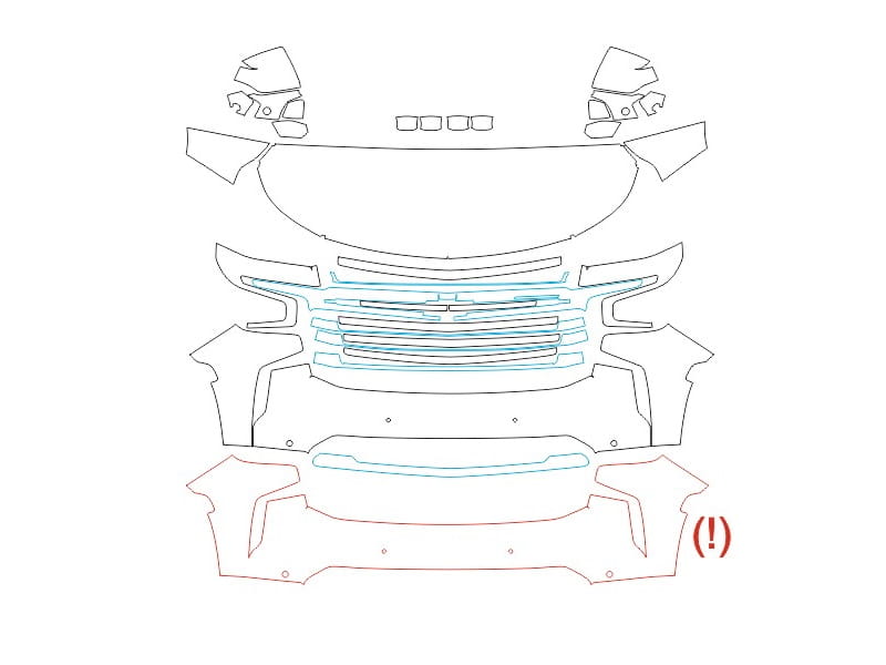 Formatki PPF do karoserii Chevrolet Suburban (2021) High Country – zestaw
