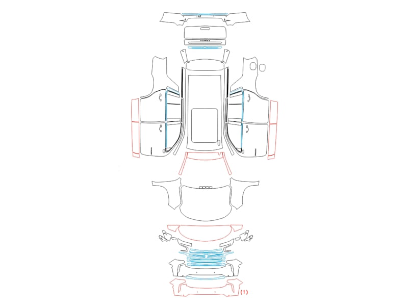 Formatki PPF do karoserii Chevrolet Tahoe (2020) – zestaw