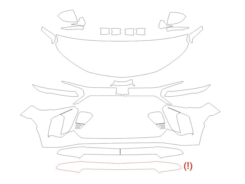 Formatki PPF do karoserii Chevrolet Trailblazer (2024) LT – zestaw