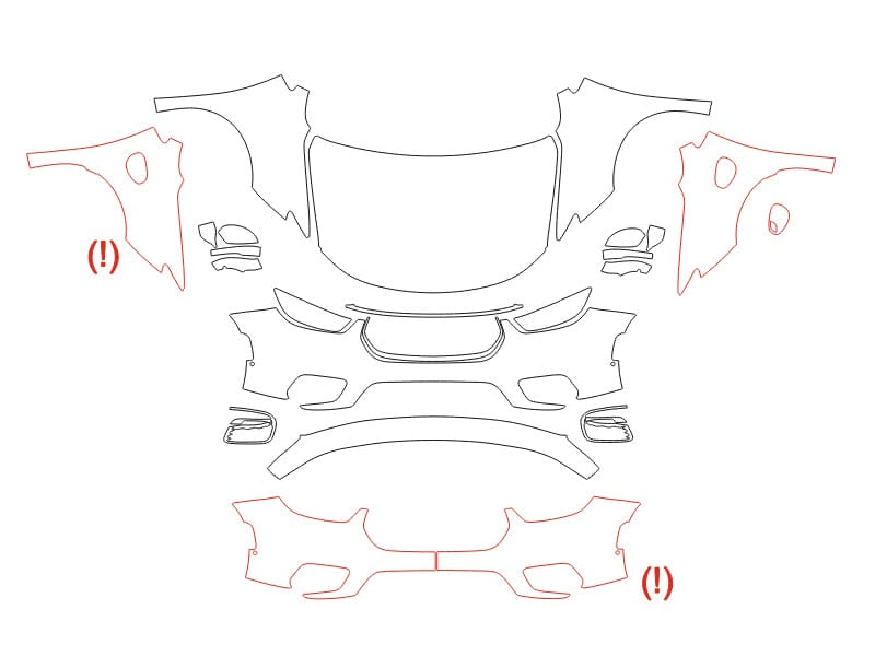 Formatki PPF do karoserii Chrysler Pacifica (2021) Tourning – zestaw