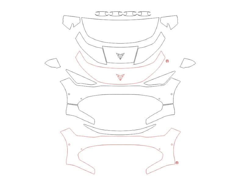 Formatki PPF do karoserii Cupra Born (2022) V1 Hatchback – zestaw