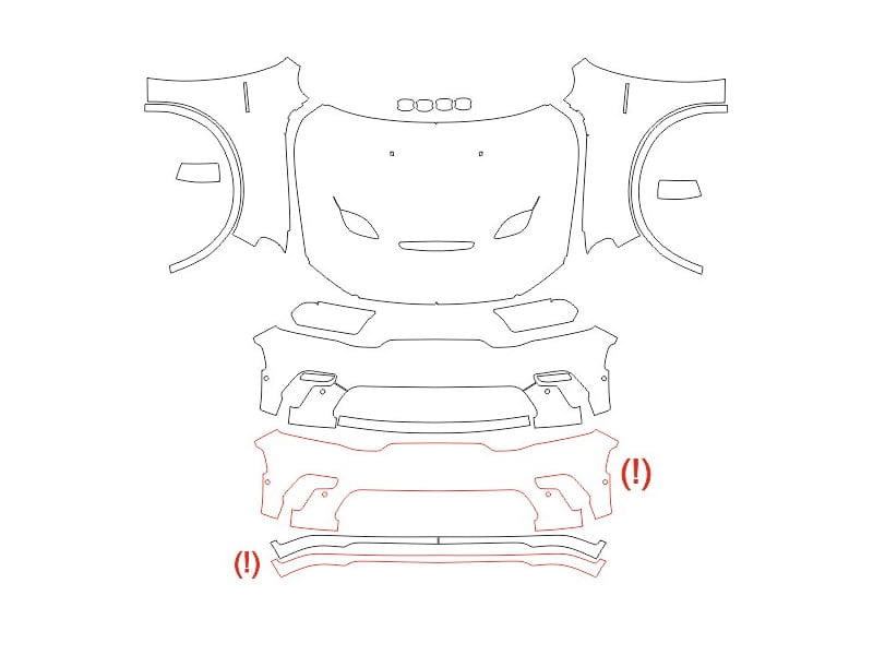 Formatki PPF do karoserii Dodge Durango (2021) RT – zestaw