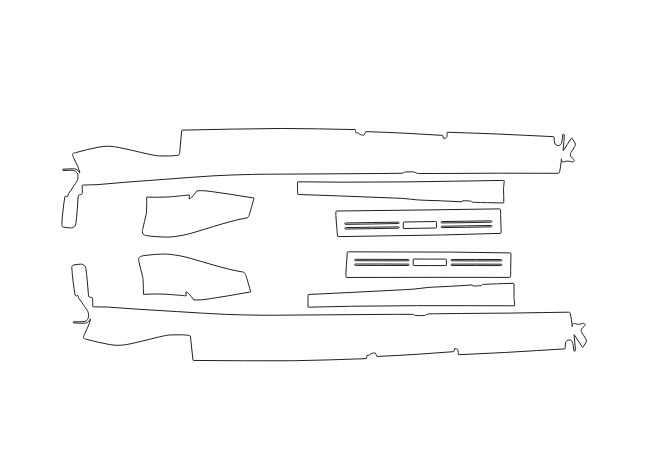Formatki PPF do karoserii Ferrari 812 (2023) Competizione A Spider – zestaw