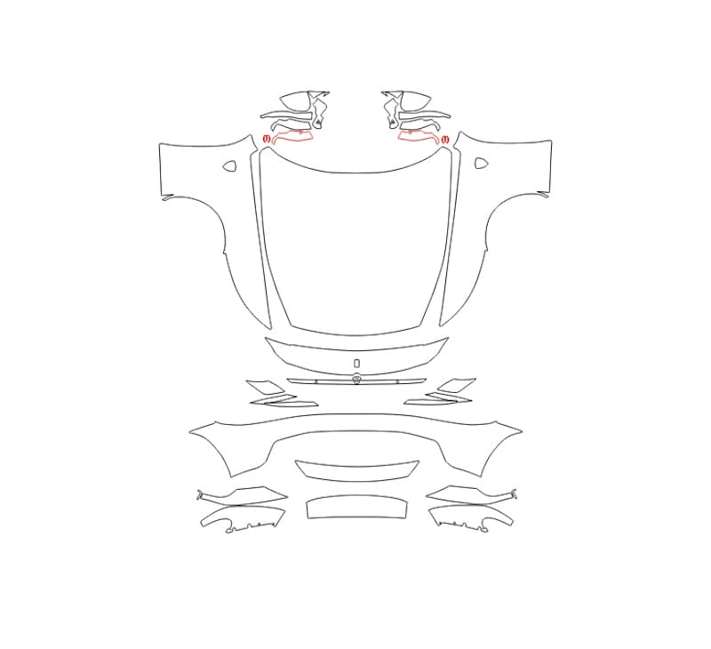 Formatki PPF do karoserii Ferrari Amalfi (2025) – zestaw