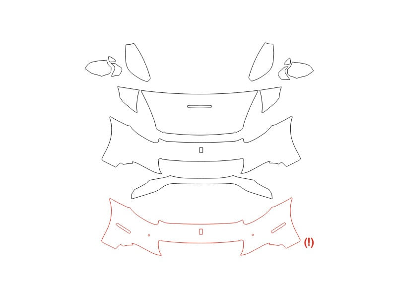 Formatki PPF do karoserii Ferrari California (2008) – zestaw