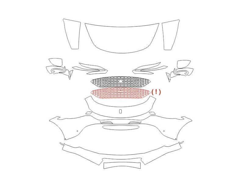 Formatki PPF do karoserii Ferrari Roma (2024) Spider – zestaw