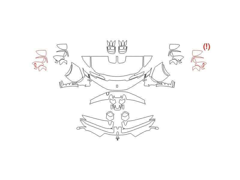 Formatki PPF do karoserii Ferrari SF90 (2024) XX Stradale – zestaw