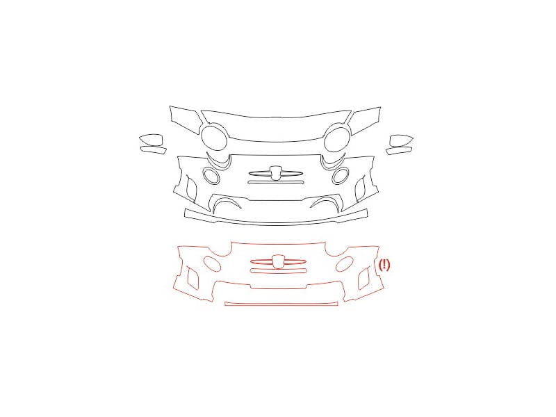 Formatki PPF do karoserii Fiat 500 (2019) Abarth – zestaw
