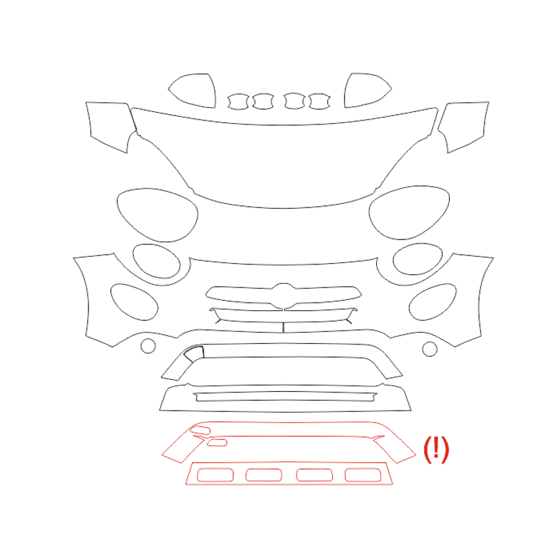 Formatki PPF do karoserii Fiat 500X (2019) – zestaw
