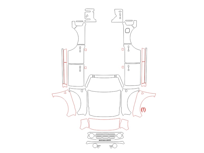 Formatki PPF do karoserii Ford Bronco (2021) – zestaw