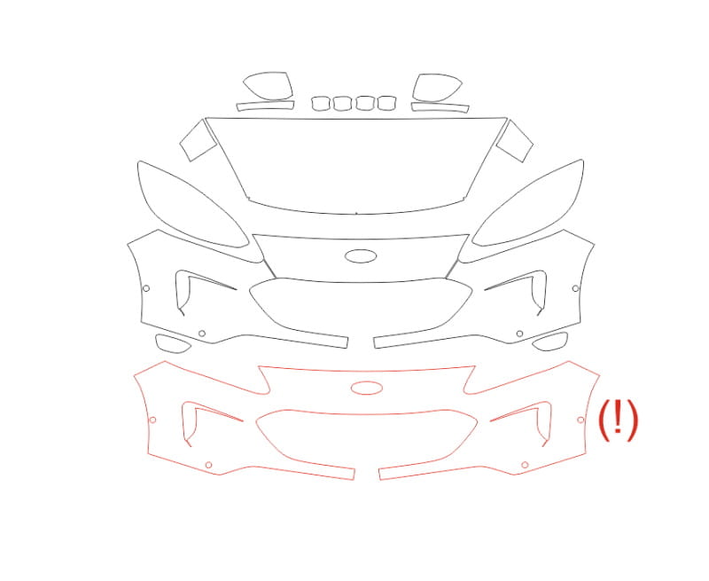 Formatki PPF do karoserii Ford Escape (2020) Sport Titanium – zestaw