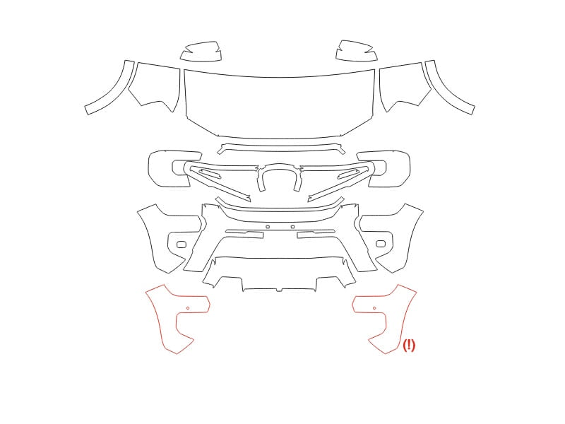 Formatki PPF do karoserii Ford Everest (2023) Wildtrak – zestaw