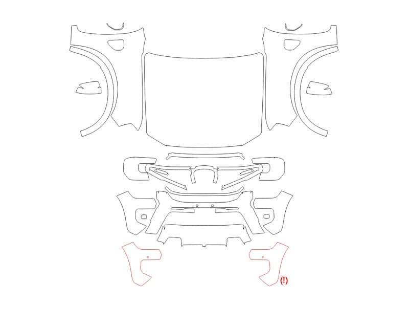 Formatki PPF do karoserii Ford Everest (2023) Wildtrak – zestaw
