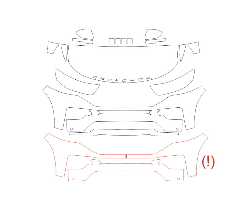 Formatki PPF do karoserii Ford Explorer (2020) ST – zestaw