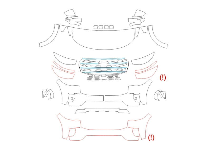 Formatki PPF do karoserii Ford Explorer (2025) Active – zestaw