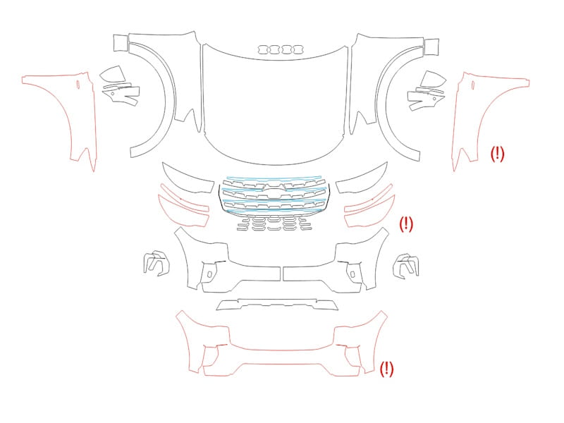 Formatki PPF do karoserii Ford Explorer (2025) Active – zestaw