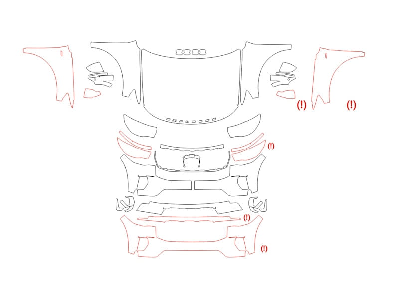 Formatki PPF do karoserii Ford Explorer (2025) ST-Line – zestaw