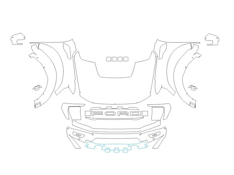 Formatki PPF do karoserii Ford F-150 (2021) Raptor – zestaw