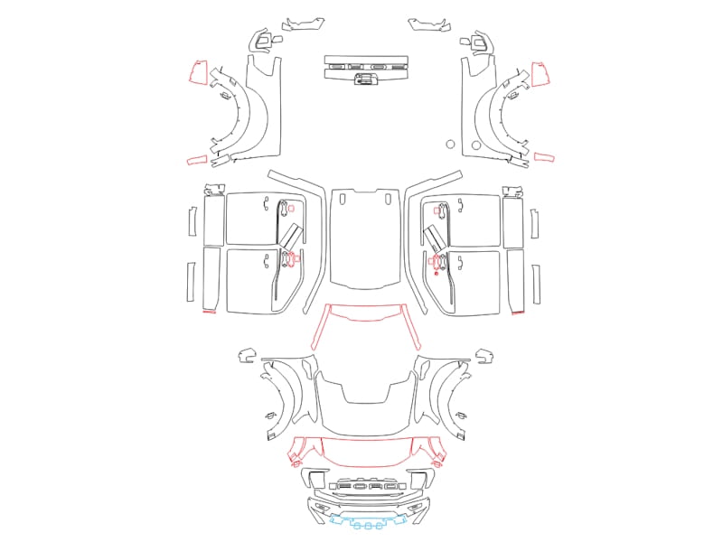 Formatki PPF do karoserii Ford F-150 (2021) Raptor – zestaw