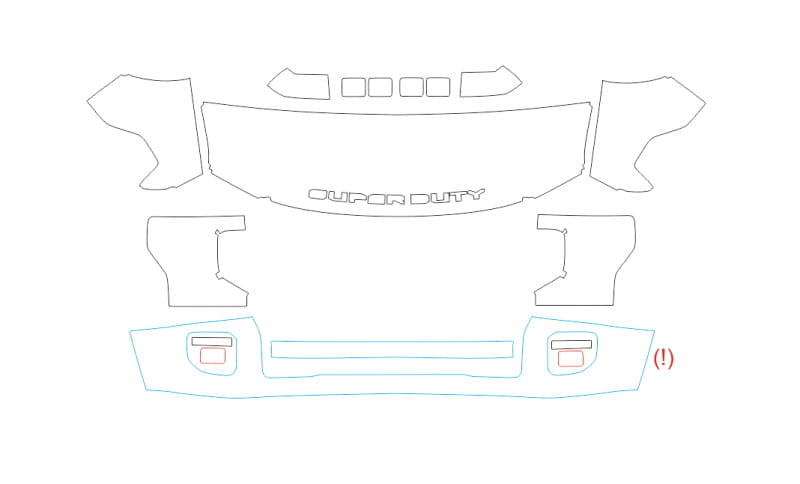 Formatki PPF do karoserii Ford F-250 (2020) Super Duty – zestaw