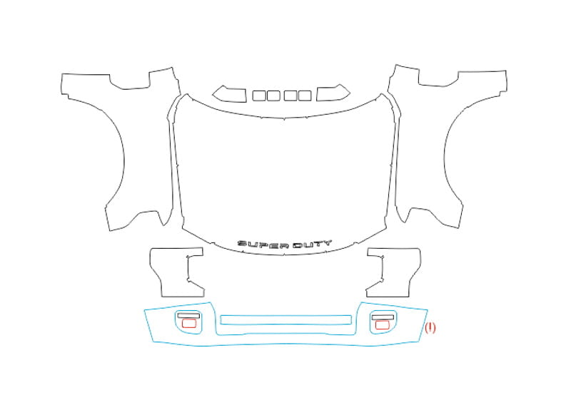Formatki PPF do karoserii Ford F-250 (2020) Super Duty – zestaw