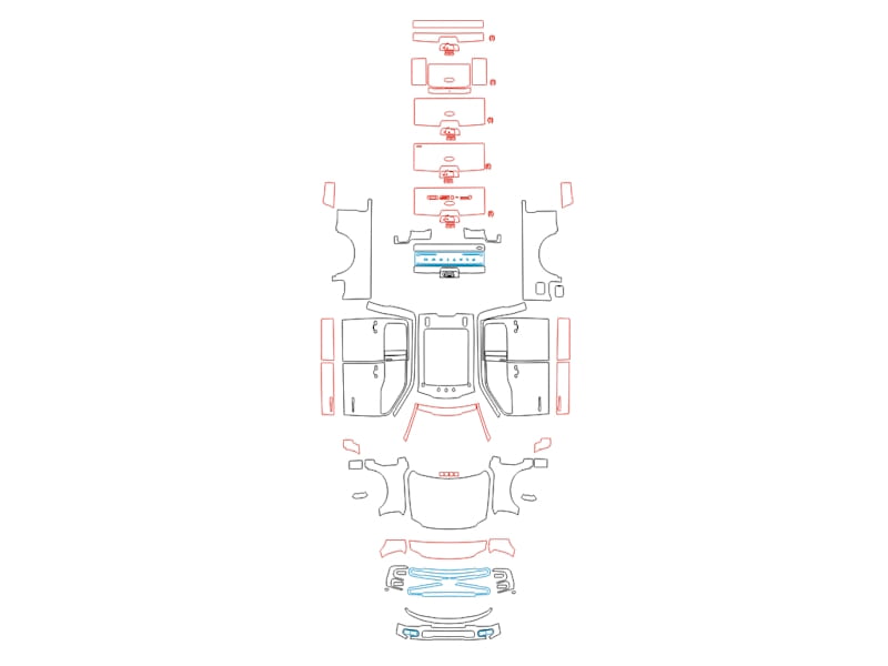 Formatki PPF do karoserii Ford F-350 (2024) Super Duty Limited Crew Cab – zestaw