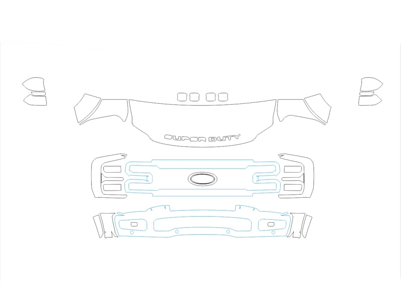 Formatki PPF do karoserii Ford F-450 (2025) Lariat Super Duty – zestaw