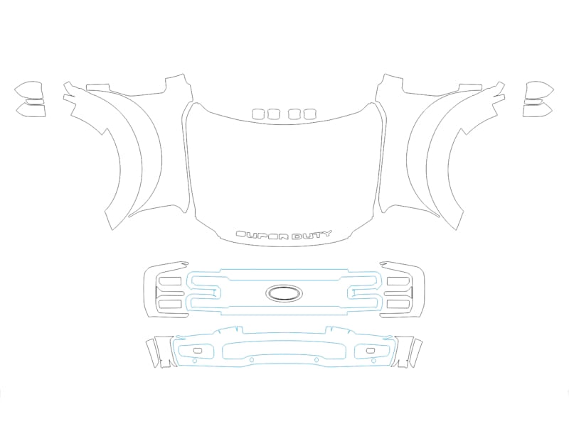 Formatki PPF do karoserii Ford F-450 (2025) Lariat Super Duty – zestaw