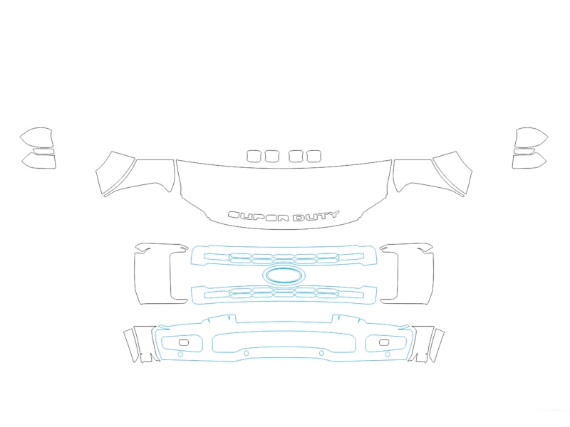 Formatki PPF do karoserii Ford F-450 (2025) XLT Super Duty – zestaw