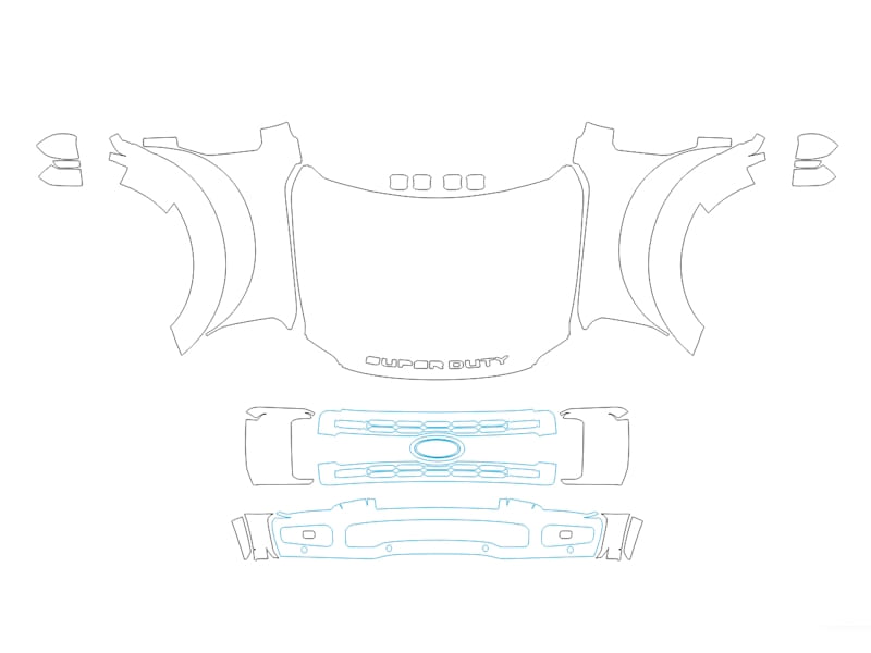 Formatki PPF do karoserii Ford F-450 (2025) XLT Super Duty – zestaw