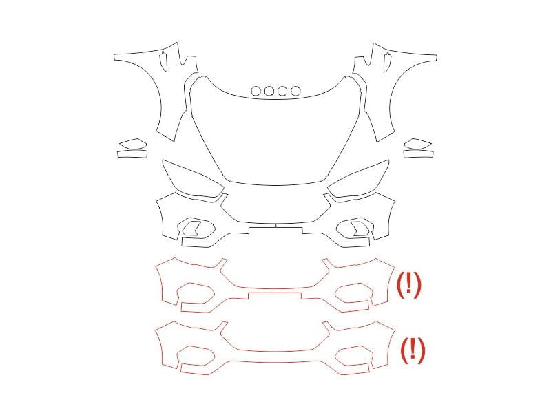 Formatki PPF do karoserii Ford Kuga (2016) – zestaw