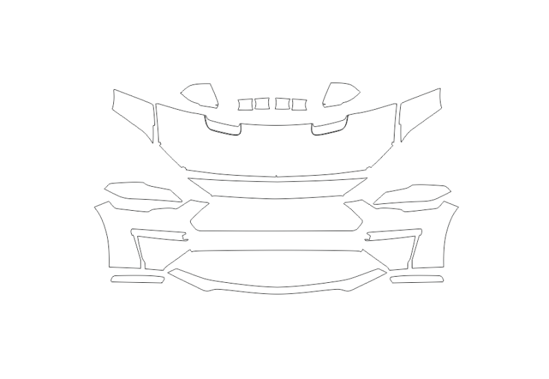 Formatki PPF do karoserii Ford Mustang (2018) GT Ecoboost – zestaw