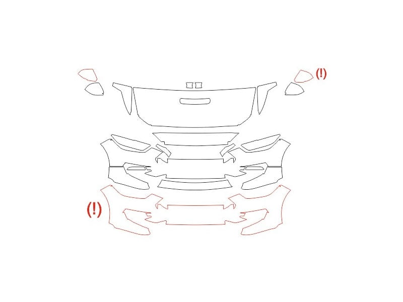 Formatki PPF do karoserii Ford Mustang (2020) Shelby GT 350 – zestaw