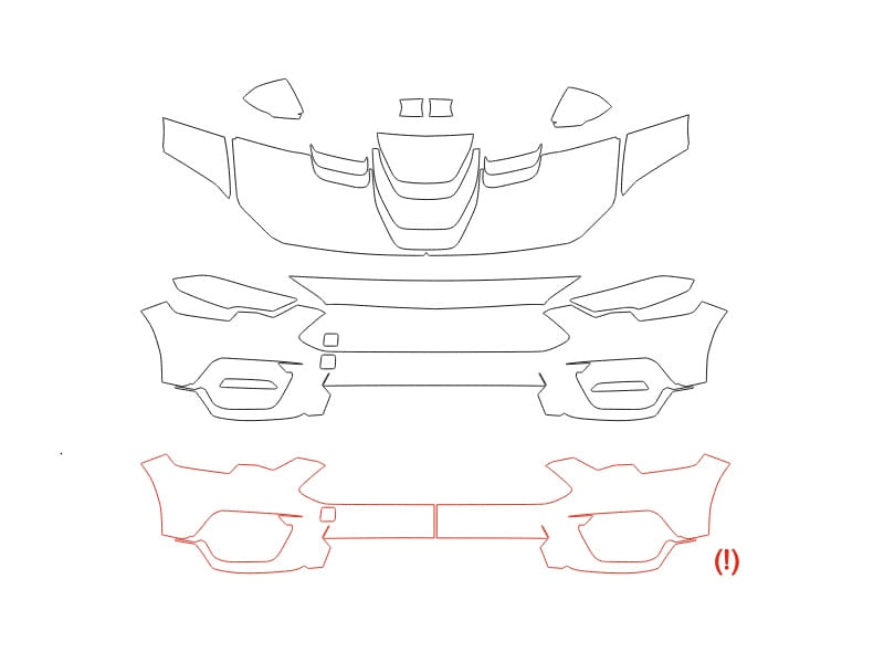 Formatki PPF do karoserii Ford Mustang (2021) Mach – zestaw