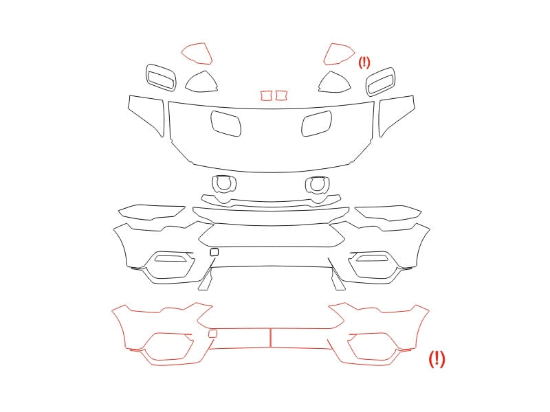 Formatki PPF do karoserii Ford Mustang (2021) Mach 1 – zestaw